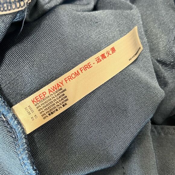 Free People | Turnt Sheen Bodysuit in Blue Metal Long Sleeve Slinky Top Thong XS - Picture 6 of 8